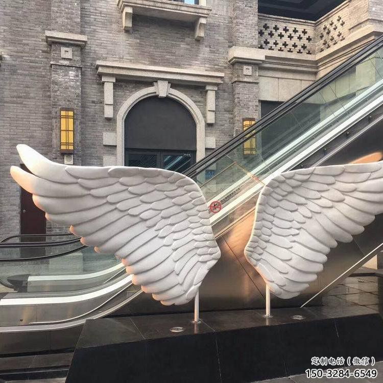 區(qū)景觀鳥翅雕塑制造，歐式風格，不銹鋼鳥翅雕塑定價
