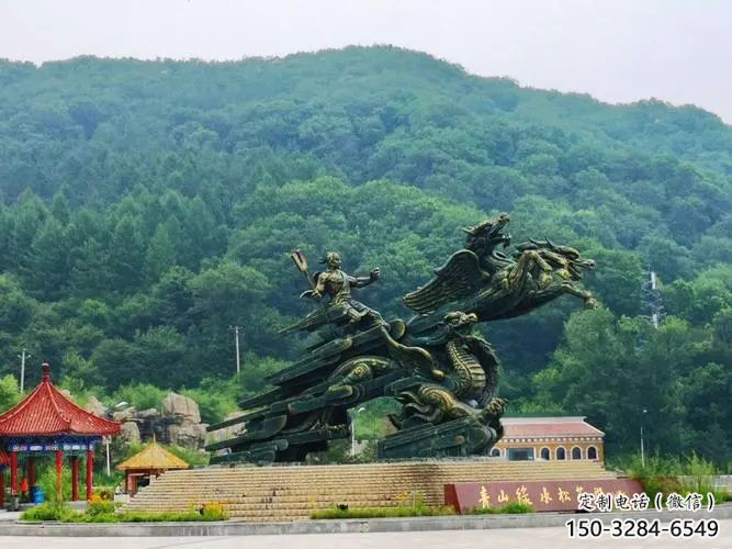 阿克蘇夸父逐日雕塑，鑄銅神話人物雕塑