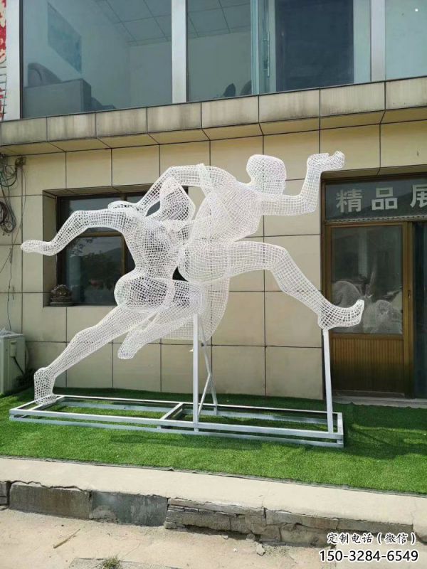 楚雄鏤空體育雕塑供求，白鋼構(gòu)件，鐵藝人物雕塑觀賞型